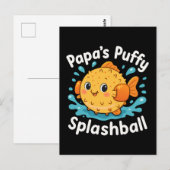 Papa's Puffy Splashball Funny Water Fish Briefkaart (Voorkant / Achterkant)
