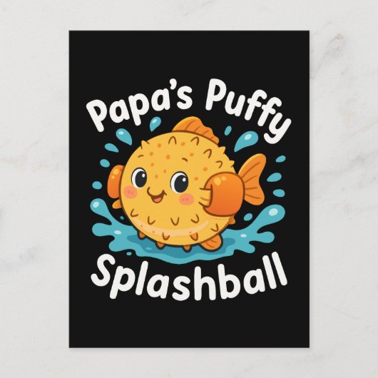 Papa's Puffy Splashball Funny Water Fish Briefkaart (Voorkant)