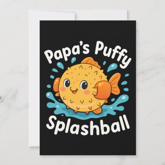 Papa's Puffy Splashball Funny Water Fish Kaart (Voorkant)