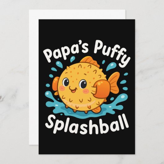 Papa's Puffy Splashball Funny Water Fish Kaart (Voorkant / Achterkant)