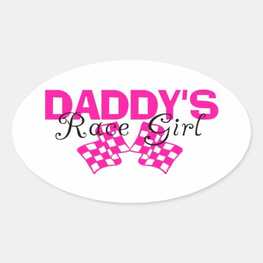 Papa's Race Girl Ovale Sticker (Voorkant)