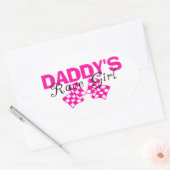 Papa's Race Girl Ovale Sticker (Envelop)