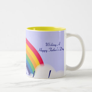 Papa's regenboog! tweekleurige koffiemok