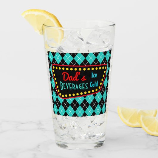 Papa's Retro Diner Glass Tumbler Gift (Voorkant ijs)
