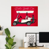 Papa's Sportauto Golf Cart Print Poster (Thuiskantoor)
