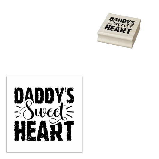 Papa's Sweet Heart Rubberstempel (Gestempeld)
