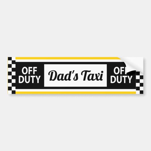 Papa's Taxi Fun New York Yellow Cab Bumpersticker (Voorkant)