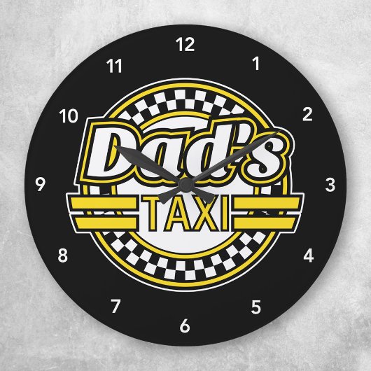 Papa's Taxi Large Clock Grote Klok
