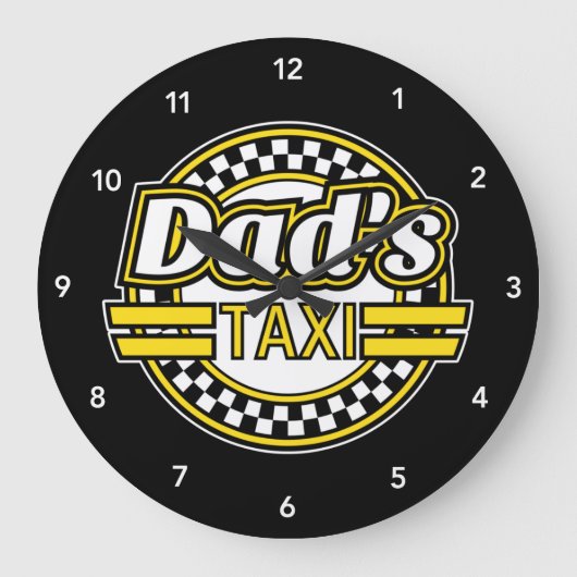 Papa's Taxi Large Clock Grote Klok (Voorkant)