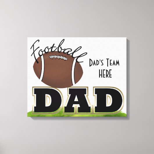 Papa's Team Wrapped Canvas Afdruk (Voorkant)