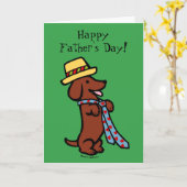Papa's teckel Cartoon Kaart (Gele Bloem)