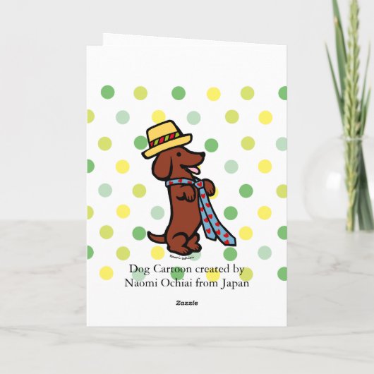 Papa's teckel Cartoon Kaart (Achterkant)