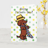 Papa's teckel Cartoon Kaart (Gele Bloem)