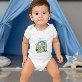 Papa's Toekomstige Golfing Baby Animals Blue Romper