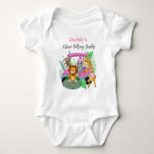 Papa's Toekomstige Golfing Baby Dieren Roze Romper (Voorkant)