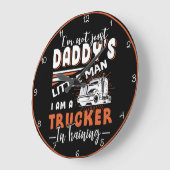 Papa's trucker in opleiding grote klok (Hoek)