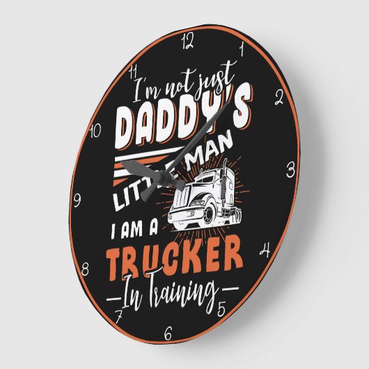 Papa's trucker in opleiding grote klok (Hoek)