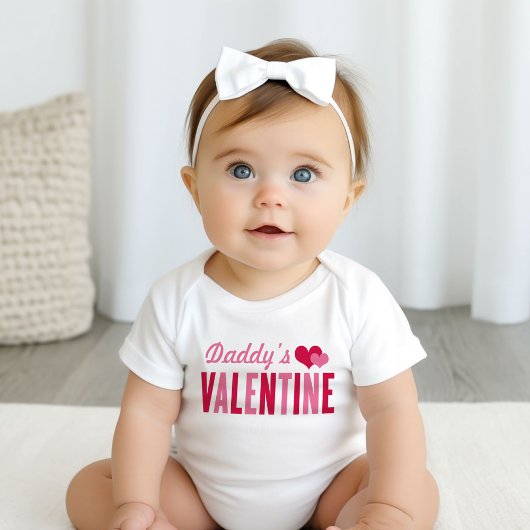 Papa's Valentijn Roze en Rode Harten Baby Girl Romper