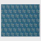 Papa's verjaardag op blauw inpakpapier (Vlak)