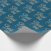 Papa's verjaardag op blauw inpakpapier (Hoek)