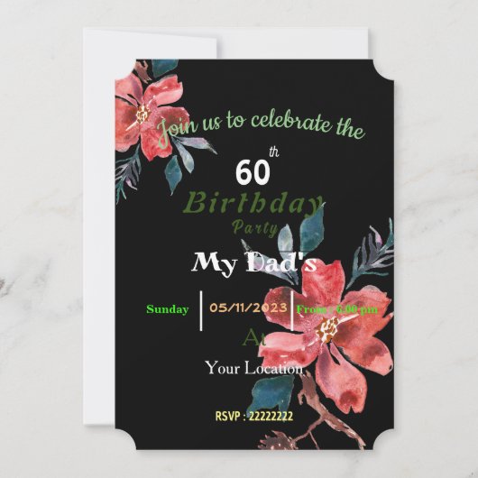 Papa's verjaardag uitnodiging (Voorkant)