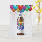 Papa's verjaardagsfeestje bierfles kaart (Gele Bloem)