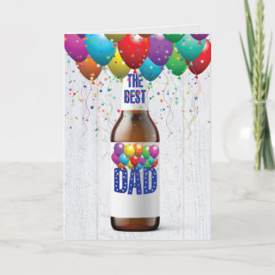 Papa's verjaardagsfeestje bierfles kaart
