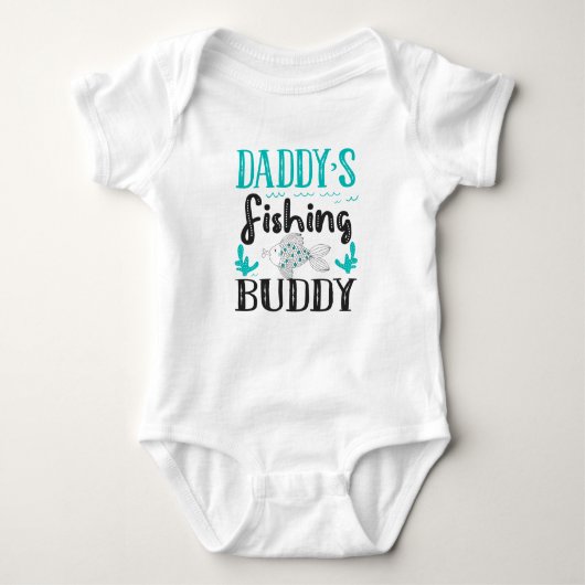 Papa's Vissende boeddy - Vist met mijn papa Baby Romper (Voorkant)