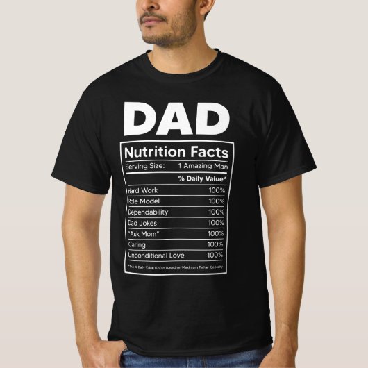 Papa's 'Voedingsfeiten' Label T-shirt (Voorkant)