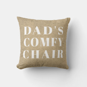 Papa's voorzitter Beige Linen Vaderdag Kussen