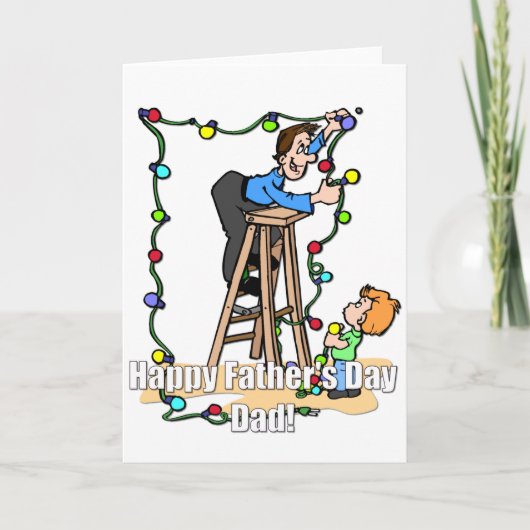 Papa's Wenskaart van de Kleine Helper Vaderdag Kaart (Voorkant)