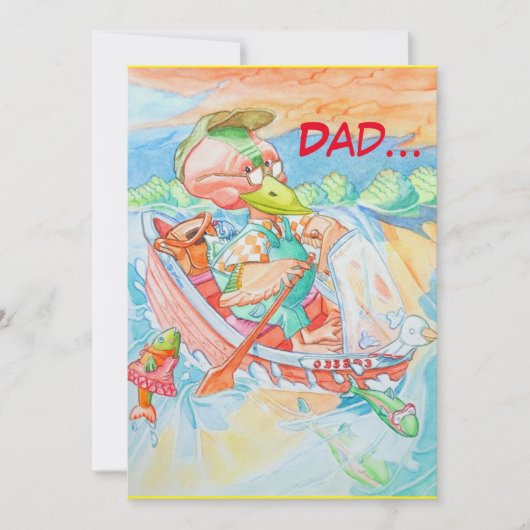 Papa's Wenskaart van de verjaardag.  Bedankkaart (Voorkant)