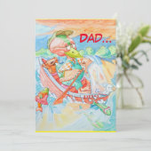 Papa's Wenskaart van de verjaardag.  Bedankkaart (Staand voorkant)