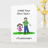 Papa's Wenskaarten van de kleine meisjesfamilie Kaart (Gele Bloem)