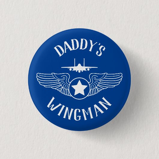 Papa's Wingman Strike Eagle Jet Ronde Button 3,2 Cm (Voorkant)