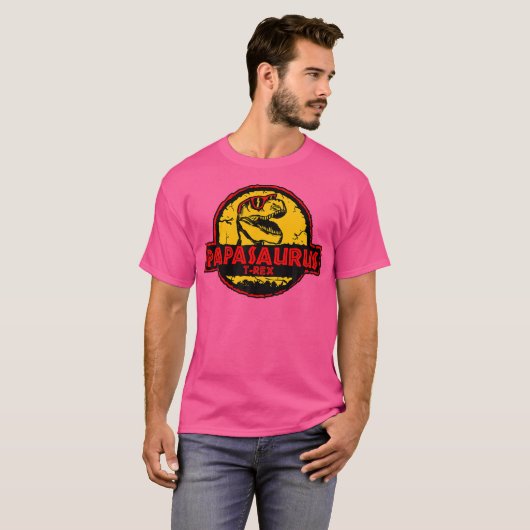 Papasaurus Dadasaurus Rex Funny Dino Dad T-shirt (Voorkant volledig)