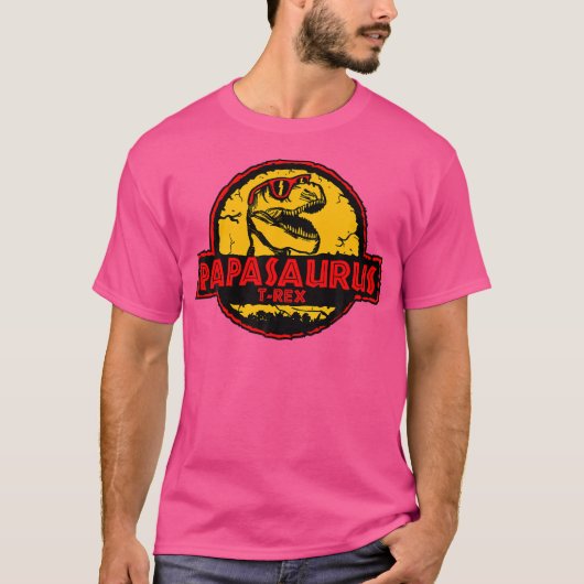 Papasaurus Dadasaurus Rex Funny Dino Dad T-shirt (Voorkant)