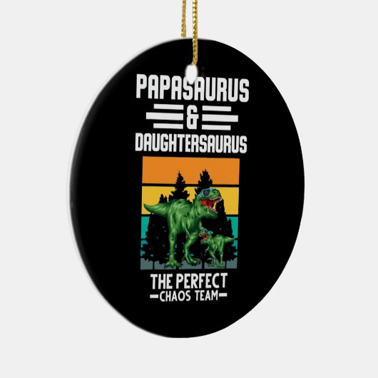 Papasaurus Daughtersaurus chaos team Dinosaur Keramisch Ornament (Rechts)