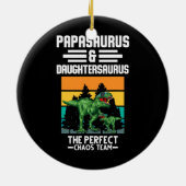 Papasaurus Daughtersaurus chaos team Dinosaur Keramisch Ornament (Achterkant)