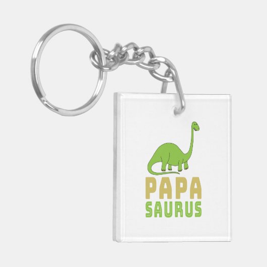 Papasaurus Dinosaur Brontosaurus Vaderdag Sleutelhanger (Voorkant Links)
