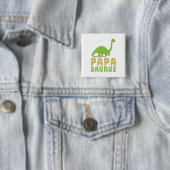 Papasaurus Dinosaur Brontosaurus Vaderdag Vierkante Button 5,1 Cm (In situ)