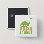 Papasaurus Dinosaur Brontosaurus Vaderdag Vierkante Button 5,1 Cm (Voorkant /achterkant)