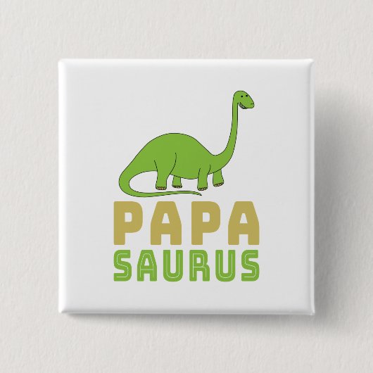 Papasaurus Dinosaur Brontosaurus Vaderdag Vierkante Button 5,1 Cm (Voorkant)