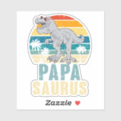 Papasaurus Dinosaur Retro Zonsondergang Tropisch P Sticker (Vel)