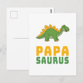 Papasaurus Dinosaur Stegosaurus Vaderdag Briefkaart (Voorkant / Achterkant)