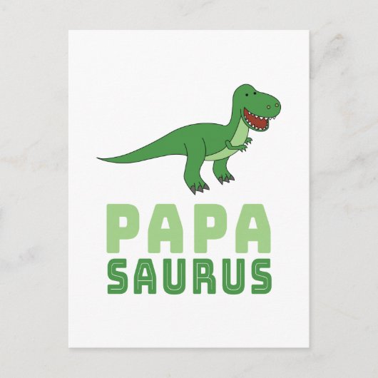 Papasaurus Dinosaur Tyrannosaurus Rex Vaderdag Briefkaart (Voorkant)