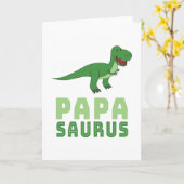 Papasaurus Dinosaur Tyrannosaurus Rex Vaderdag Kaart (Gele Bloem)