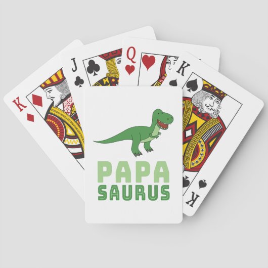 Papasaurus Dinosaur Tyrannosaurus Rex Vaderdag Pokerkaarten (Achterkant)