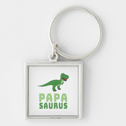 Papasaurus Dinosaur Tyrannosaurus Rex Vaderdag Sleutelhanger (Voorkant)