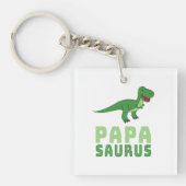 Papasaurus Dinosaur Tyrannosaurus Rex Vaderdag Sleutelhanger (Voorkant)